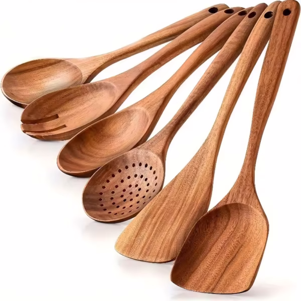 6pcs Wood Tableware Spoon